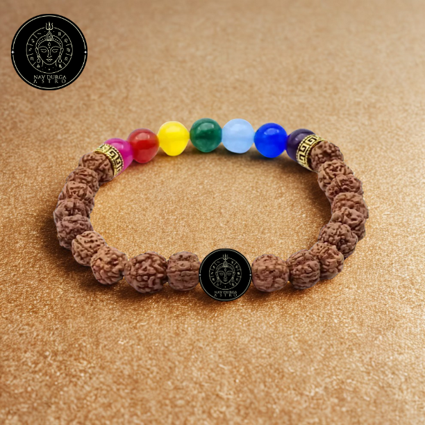 Rudraksha 7 Chakra Bracelet - Boost Spiritual Growth & Practice